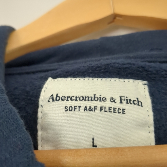 Abercrombie & Fitch Soft A&F Hoodie Mens Large Logo Spellout Preppy Streetwear - Picture 7 of 8